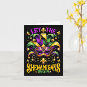 Lass die Shenanigans Begin Mardi Gras Kinder Männe Karte (Gelbe Blume)