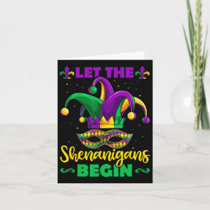 Lass die Shenanigans Begin Mardi Gras Kinder Männe Karte