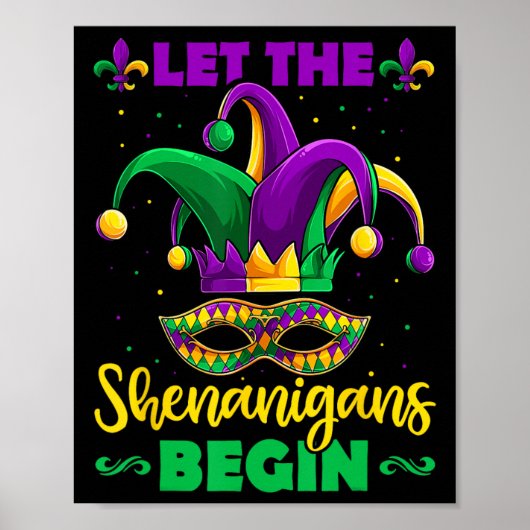 Lass die Shenanigans Begin Mardi Gras Kinder Männe Poster (Vorne)