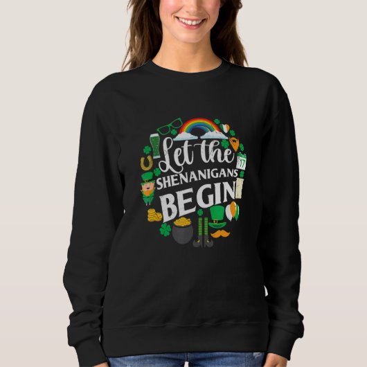 Lass die Shenanigans Begin Mardi Gras Kinder Männe Sweatshirt (Vorderseite)