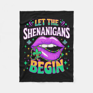 Lass Die Shenanigans Begin Mardi Gras Kiss Lips Fleecedecke