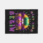 Lass die Shenanigans Begin Mardi Gras Lips Kinder Fleecedecke (Vorderseite (Horizontal))