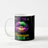 Lass die Shenanigans Begin Mardi Gras Lips Kinder Kaffeetasse (Links)