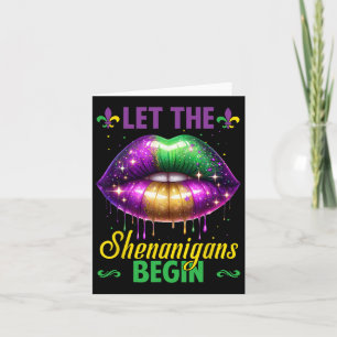 Lass die Shenanigans Begin Mardi Gras Lips Kinder Karte