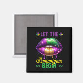 Lass die Shenanigans Begin Mardi Gras Lips Kinder Magnet (Vorderseite/Rückseite)