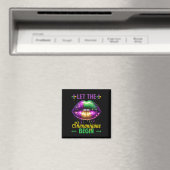 Lass die Shenanigans Begin Mardi Gras Lips Kinder Magnet (In Situ (Geschirrspüler))