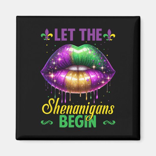 Lass die Shenanigans Begin Mardi Gras Lips Kinder Magnet (Vorne)