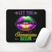 Lass die Shenanigans Begin Mardi Gras Lips Kinder Mousepad (Mit Mouse)