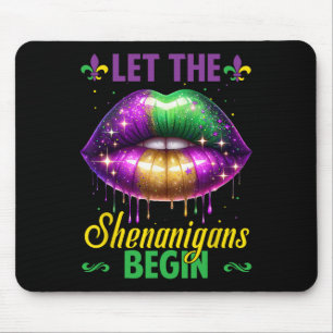 Lass die Shenanigans Begin Mardi Gras Lips Kinder Mousepad