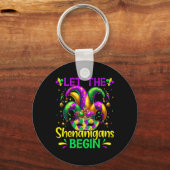 Lass die Shenanigans Begin Mardi Gras Schlüsselanhänger (Vorderseite)
