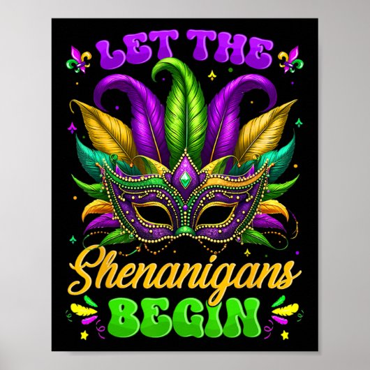 Lass Die Shenanigans Begin Mardi Gras Shirts Männe Poster (Vorne)