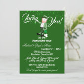 Lass die Shenanigans Begin St. Patricks Day Lucky Einladung (Stehend Vorderseite)