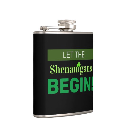 Lass die Shenanigans Begin Vinyl Wrapped Flask Flachmann (Rechts)