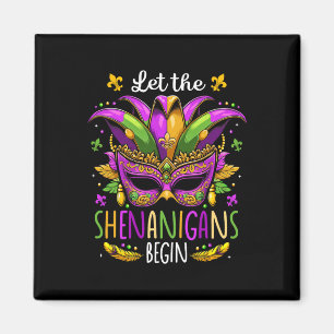 Lass die Shenanigans fangen Maske Beads Mardi Gras Magnet