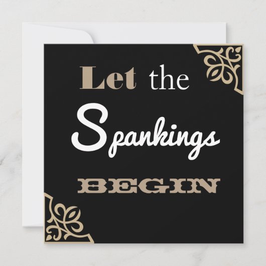 "Lass die Spankings Begin" Geburtstagsparty Einladung (Vorderseite)