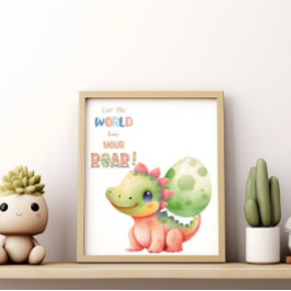 Lass, die Welt höre deinen Ruhm! Niedliches Aquare Poster