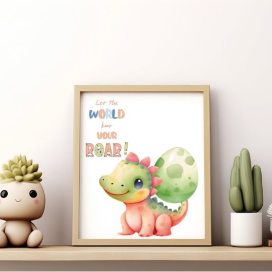 Lass, die Welt höre deinen Ruhm! Niedliches Aquare Poster