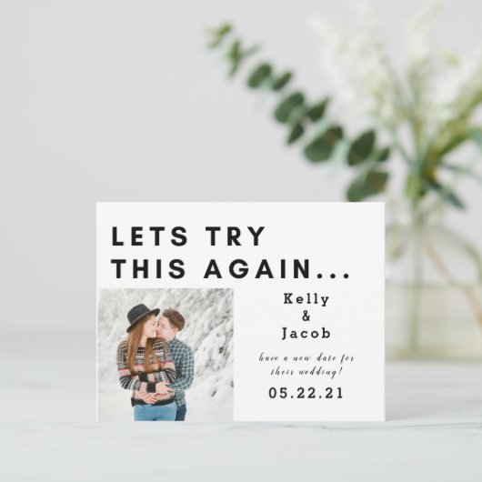 lass dies noch einmal zu ändern Datum Postkarte (Stehend Vorderseite)