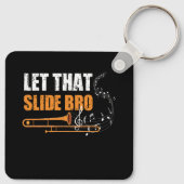 Lass diese Slide Bro Funny Trombone Player Band vo Schlüsselanhänger (Rückseite)