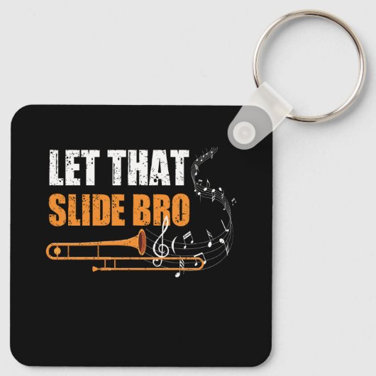 Lass diese Slide Bro Funny Trombone Player Band vo Schlüsselanhänger (Rückseite)