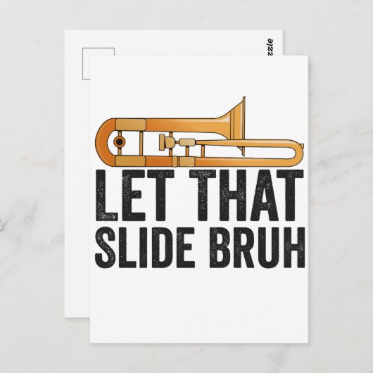 Lass diese Slide Bro Funny Trombone Player Brass Postkarte (Vorne/Hinten)