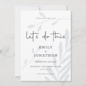 Lass dieses Foliage Dusty Blue Save the Date (Vorderseite)