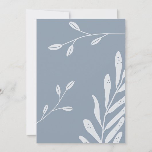 Lass dieses Foliage Dusty Blue Save the Date (Rückseite)