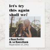 Lass dieses Foto erneut Save the Date Weinetikett (Einzelnes Label)