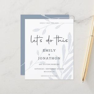 Lass dieses Leaf Dusty Blue Save the Date