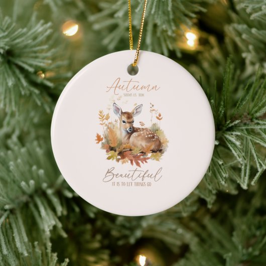 Lass Dinge gehen Herbst Keramik Ornament (Baum)