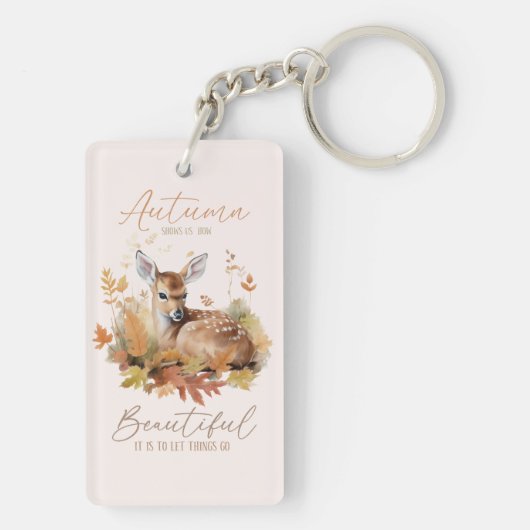 Lass Dinge gehen Herbst Schlüsselanhänger (Rückseite)