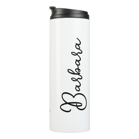 Lass dir Blume und Sonne personalisiert Thermosbecher (Nach rechts gedreht)