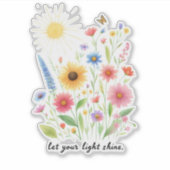 Lass dir helle Blume und Sonne Aufkleber (Vorderseite)