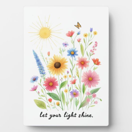 Lass dir helle Blume und Sonne Fotoplatte (Vorderseite)