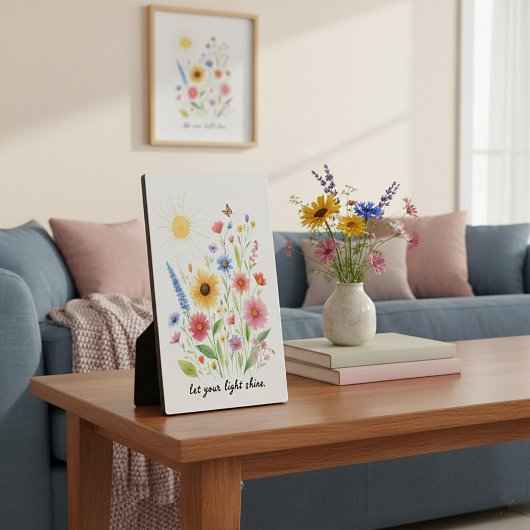 Lass dir helle Blume und Sonne Fotoplatte