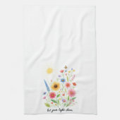 Lass dir helle Blume und Sonne Geschirrtuch (Vertikal)
