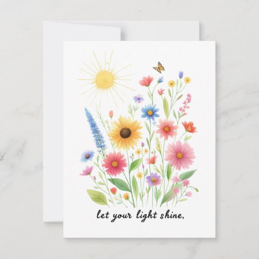 Lass dir helle Blume und Sonne Karte (Vorderseite)