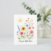 Lass dir helle Blume und Sonne Karte (Stehend Vorderseite)