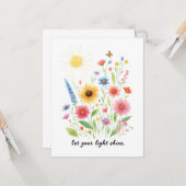 Lass dir helle Blume und Sonne Karte (Vorderseite/Rückseite Beispiel)
