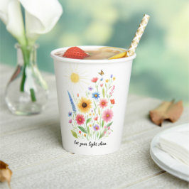 Lass dir helle Blume und Sonne Pappbecher