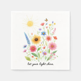 Lass dir helle Blume und Sonne Serviette