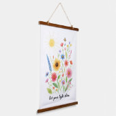 Lass dir helle Blume und Sonne Wandteppich Mit Holzrahmen (Gewinkelt)