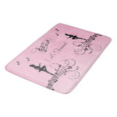 Lass Duschmusik Design Pink Badematte (Schrägansicht)