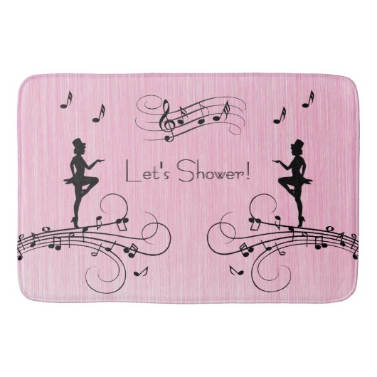 Lass Duschmusik Design Pink Badematte (Vorderseite)