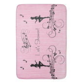 Lass Duschmusik Design Pink Badematte (Vorderseite Vertikal)