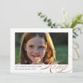 Lass Earth erhält ihre King Religious Foto Card (Stehend Vorderseite)