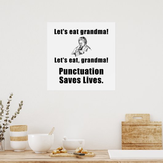 Lass Eat Oma Poster (Küche)