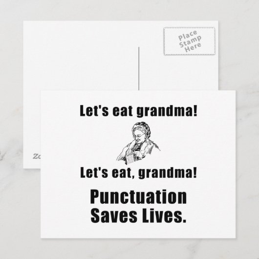 Lass Eat Oma Postkarte (Vorne/Hinten)