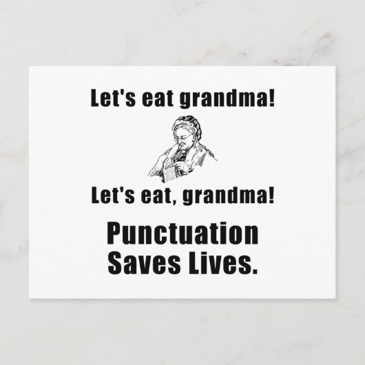 Lass Eat Oma Postkarte (Vorderseite)