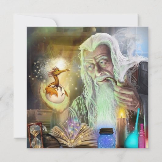 Lass, ein Baby Dragon Fantasy Wizard Art zu machen (Vorderseite)